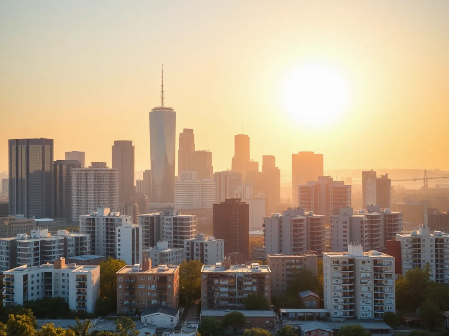 Modern real estate skyline